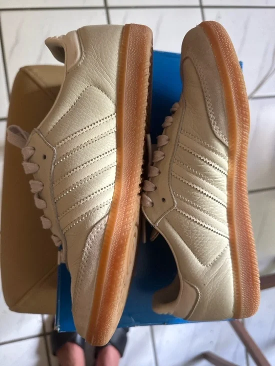 Adidas Samba OG Aluminum Gum Women’s Size 7 – Cream Leather, Gum Sole - Picture 7 of 12